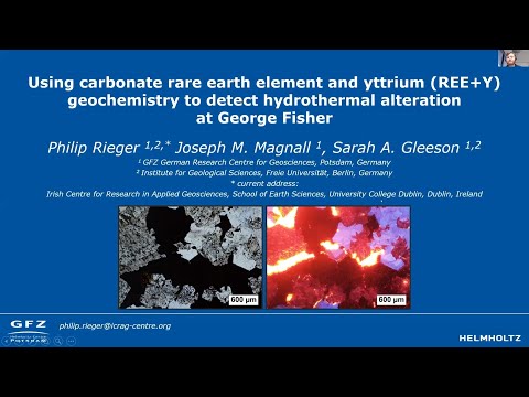 Philip Rieger - Carbonate REE+Y geochemistry detecting hydrothermal alteration at George Fisher