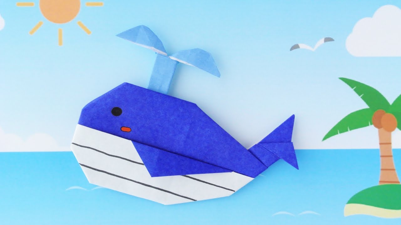 【折り紙】クジラの作り方  [Origami] Whale instructions