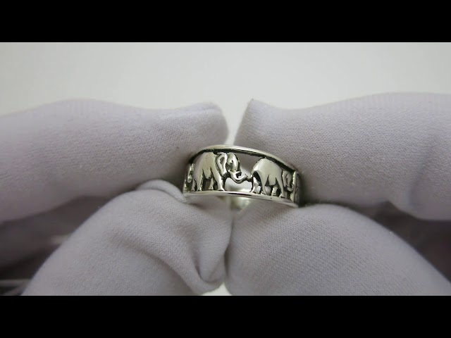 Серебряное кольцо Слоники 169кю Видеообзор