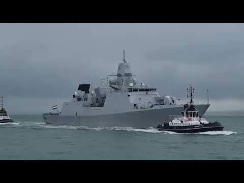 HNLMS De Zeven Provincien  sailing into Portsmouth harbour