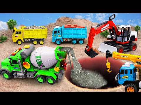 Auto rescue tractor, sand excavator, roundabout concrete mixer truck