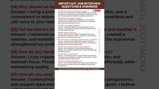 8 Most Important Job Interview Questions and Answers