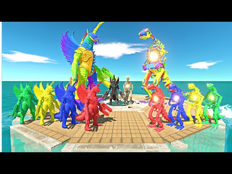 Color War on Colosseum | Colourful Gigan Final War vs Colourful Skeleton Godzilla - ARBS