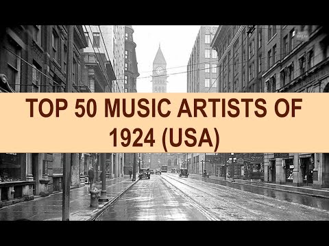 TOP 50 MUSIC ARTISTS OF 1924 USA; W Hall, V Lopez, P Whiteman, M Harris, L James, E Cantor, S Tucker