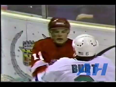 NHL Feb. 13, 1991 Hartford Whalers v Detroit Red Wings (R) Adam Burt v Shawn Burr