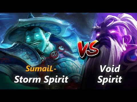 How to Storm Spirit mid vs Void Spirit (feat. SumaiL-) | First 10 minutes
