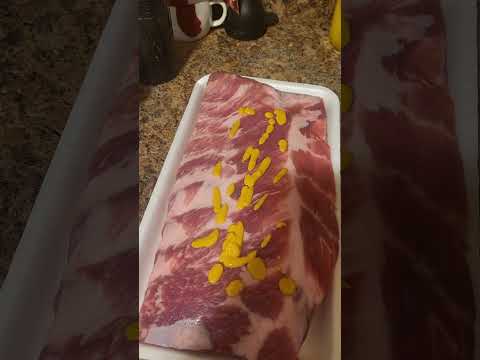 Adding Mustard to Ribs #youtubeshorts #ytshorts #shorts #food #fyp