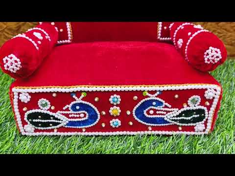 Gaadiji Takiya And Pithika Set for Thakorji, Lalji in Velvet Moti Handwork video