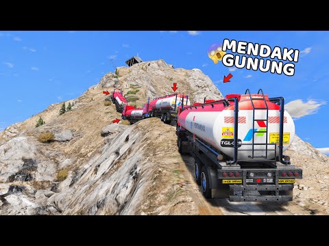 KONVOI TRUK PERTAMINA NAIK GUNUNG TERTINGGI - GTA 5 MOD