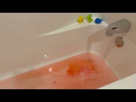 10 Hours Bathtub Running ASMR - Soothing Sound of Running Water - Bath Toys and Red Water