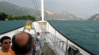 preview picture of video 'Sunset cruise with paddle wheel steamer on Lake Lucerne - Lower Deck'