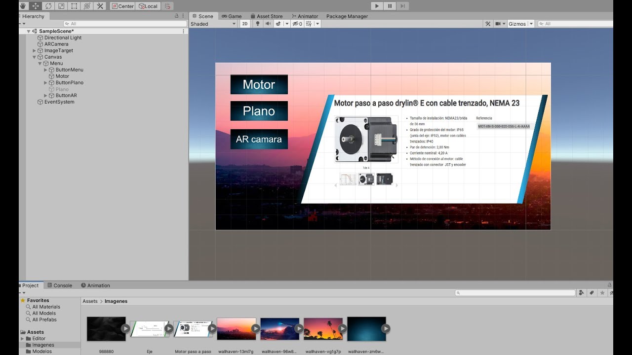 Crea menú, paneles o canvas en realidad aumentada con Unity y Vuforia