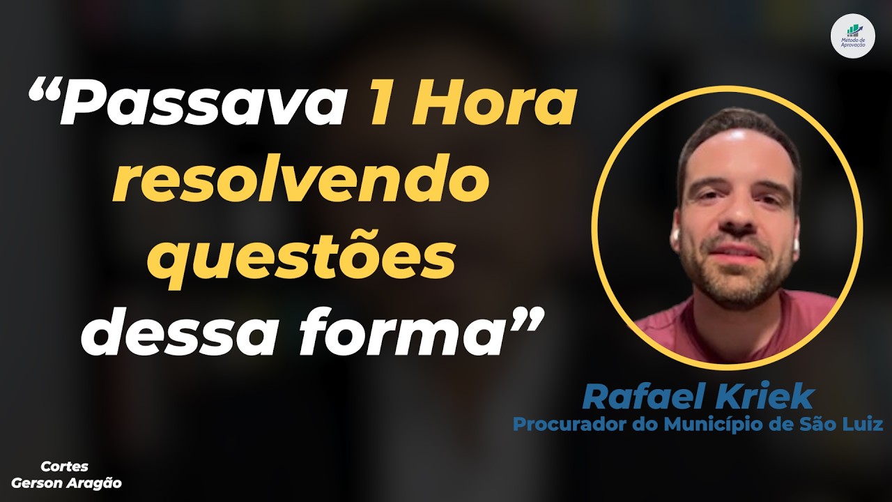 Essa TÉCNICA de RESOLVER QUESTÕES Fez Ele Ser APROVADO