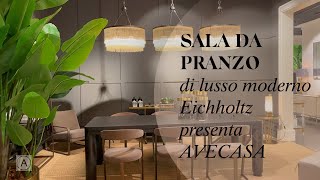 Sala da pranzo di lusso moderno Eichholtz presenta AVECASA