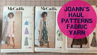 Joann Fabrics McCall’s Sewing Pattern Sale Haul plus Fabric & Yarn #memadewardrobe