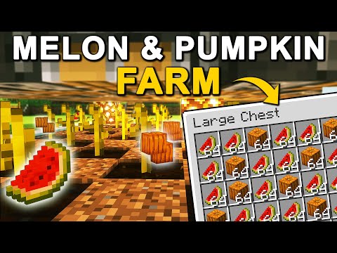 EASY Automatic Melon + Pumpkin Farm in Minecraft 1.21+ (Tutorial) — Minecraft farm tutorial thumbnail
