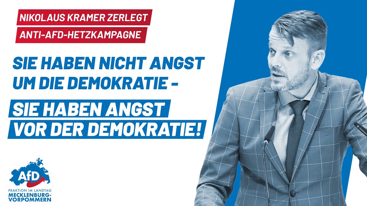 Nikolaus Kramer: SIE haben nicht Angst UM die Demokratie  - SIE haben Angst VOR der Demokratie!