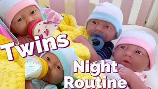 Die erste Nacht zu Hause für neugeborene Zwillinge | Realistische JC Toys Berenguer Reborn Babypu...