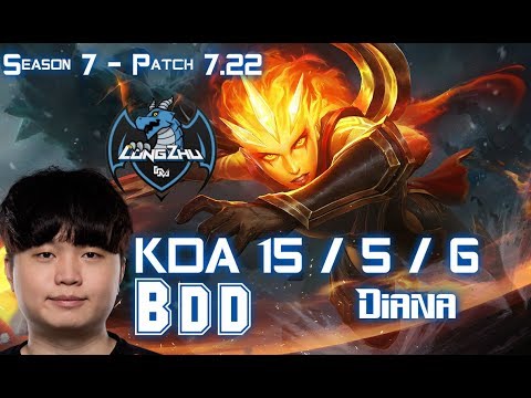 LZ BDD DIANA vs YASUO Mid - Patch 7.22 KR Ranked