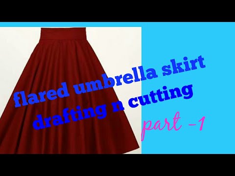 सबसे आसान तरीका : Easy Umbrella Skirt | Drafting And Cutting | [ Part 1 ] Video