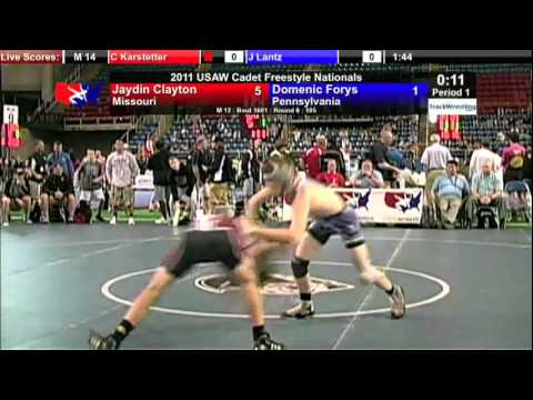 Cadet Freestyle 105 - Jaydin Clayton (MO) vs. Domenic Forys (PA)