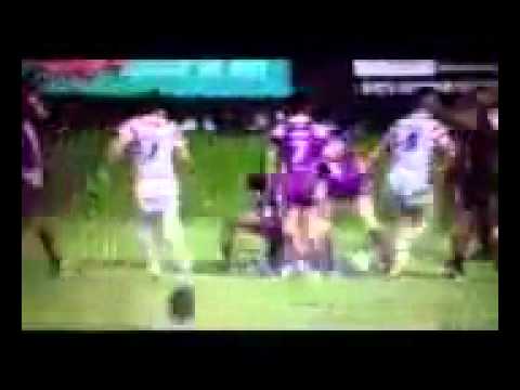 Gregg McNally "challenge" on Liam Campbell (Batley Bulldogs v Leigh Centurions)