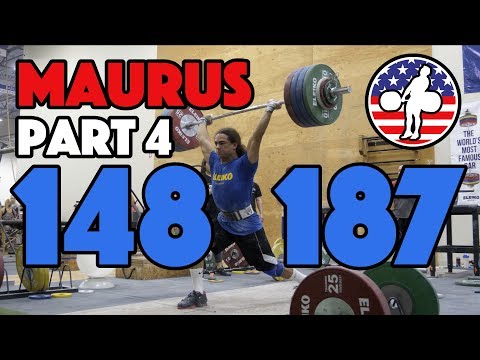 Harrison Maurus Part 4/11 Pre 2017 WWC Training 148kg Snatch 187kg Clean and Jerk 3 Waves [4k60]