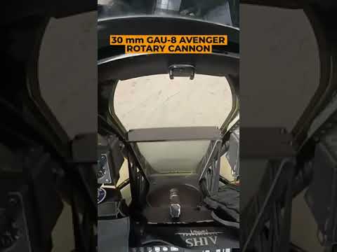 A-10 Thunderbolt II Fires GAU-8 Avenger Rotary Cannon