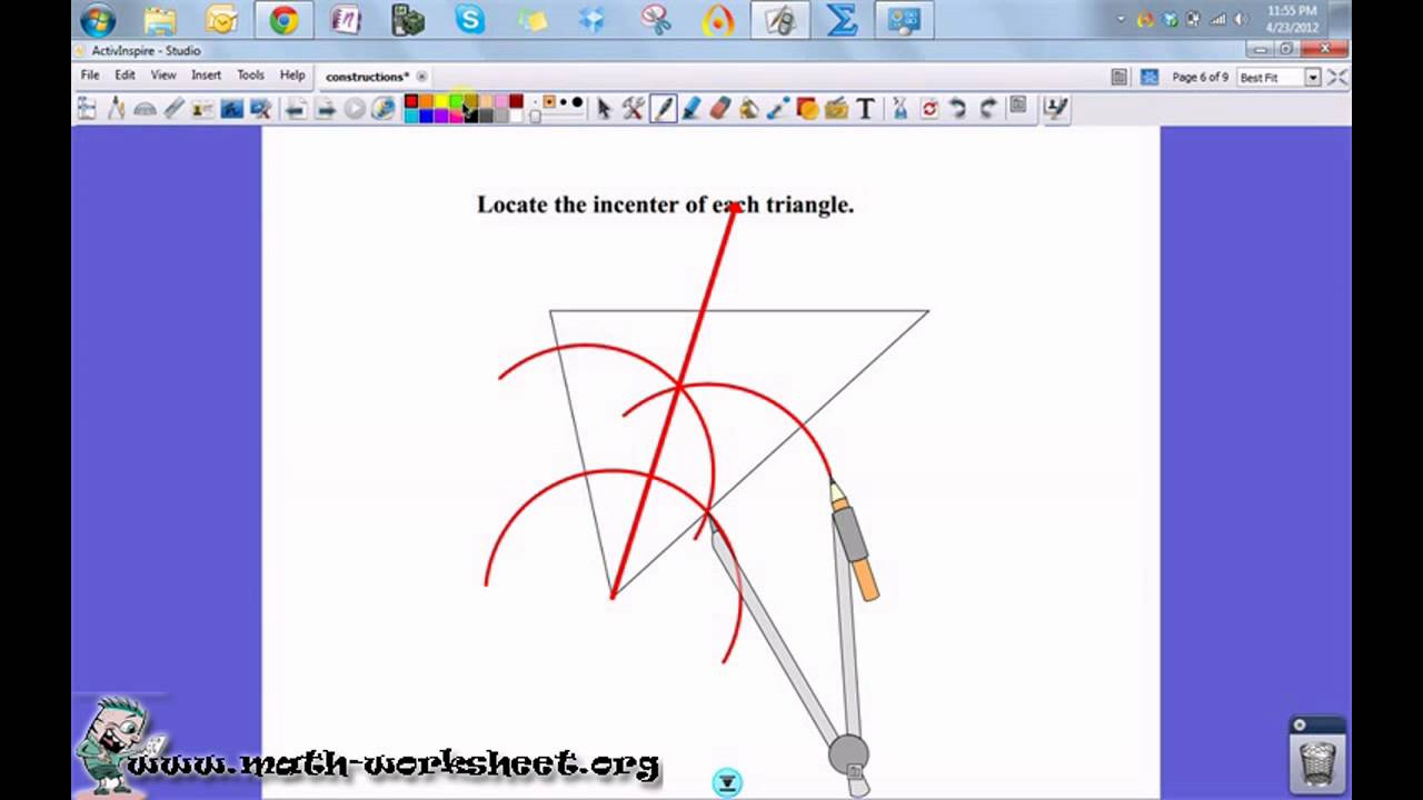 Geometry - Constructions - Angle Bisector Constructions - Medium