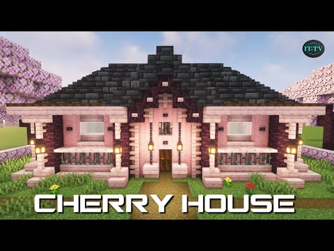 How To Build A CHERRY WOOD HOUSE In Minecraft - TUTORIAL