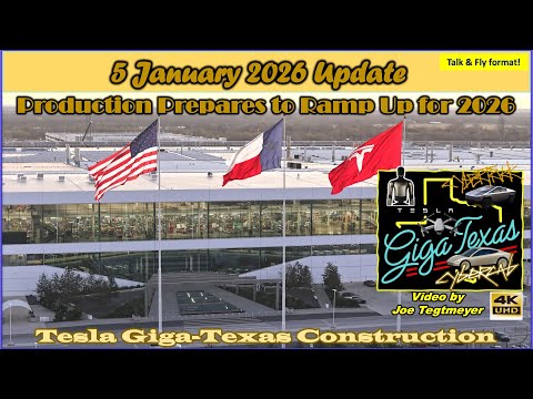 Cortex 2 Chiller Plant (1&2) & Crash Test new Construction. 5 Jan 2026 Giga Texas Update (08:55 AM)