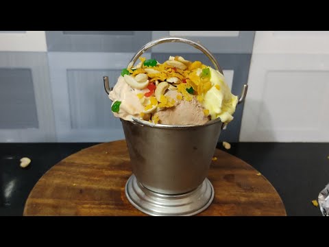 EASY HOMEMADE BUCKET ICE-CREAM 🍦🍧PLS LIKE SHARE SUBSCRIBE😃