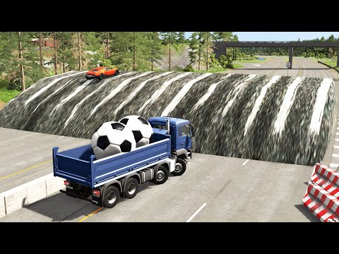Cars vs Giant Speed Bumps KKWP3 - BeamNG.Drive - Flying Car Driving Simulator 903HLS