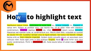 How to Highlight Text in Microsoft Word