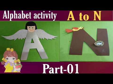 Alphabetical activity for kids/Part 01- A to N / alphabet paper craft/latter craft /sheen nasir
