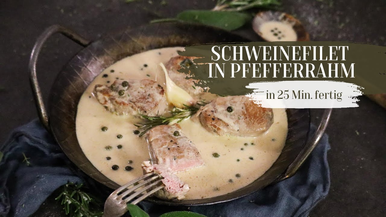 Schweinslungenbraten mit grünem Pfeffer - Einfache Rezepte