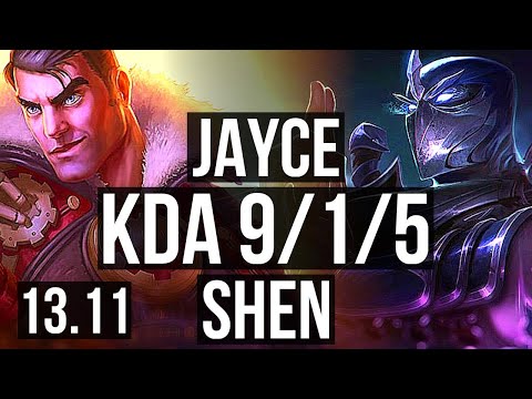 JAYCE vs SHEN (TOP) | 9/1/5, 500+ games, Godlike | KR Master | 13.11