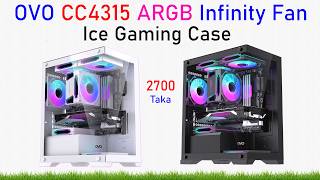 OVO CC4315-W ARGB Infinity Case 🤍🔥 | White Gaming Case Review | RGB Setup & Airflow Test