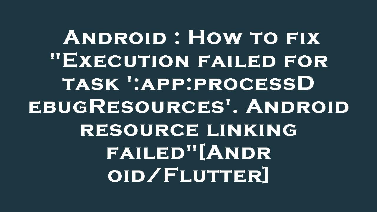Android : How to fix 