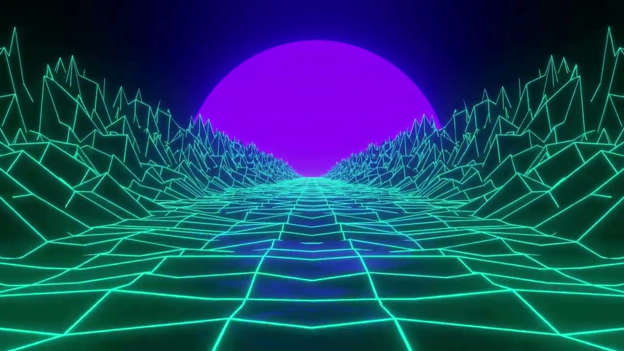 Animated Digital Road, 3D Background Screensaver, Moving Background, Travel Through Digital Time