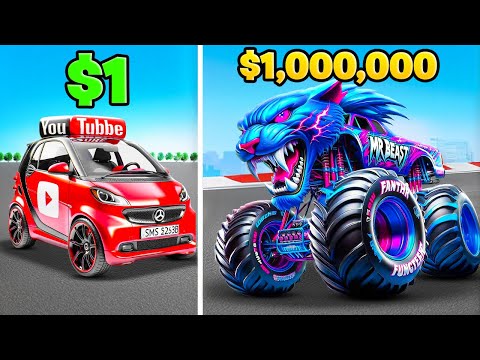 $1 to $1,000,000 YOUTUBER CAR in GTA 5!
