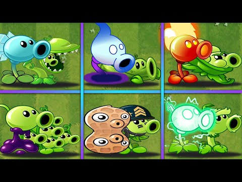 6 Team PEA Colors & Green Battlez - Who Will Win? - PvZ 2 Team Plants vs Team Plants