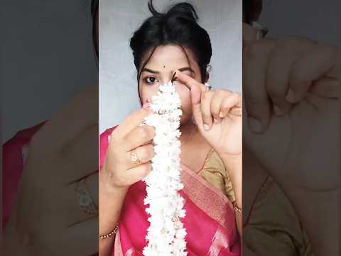 Easy Flower Hairstyle for Saree 🌼❤️ #viral #shortvideo #goviral #shorts #short #hairstyle #bun #hair