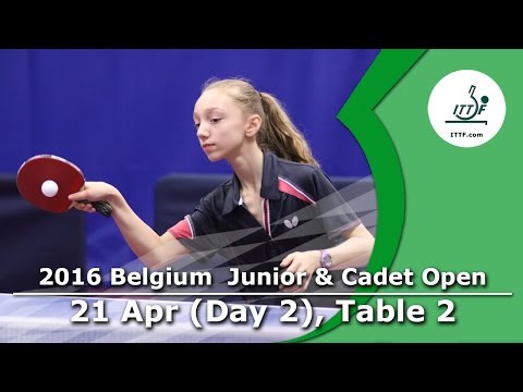 2016 Belgium Junior & Cadet Open - Day 2 LIVE (TABLE 2)