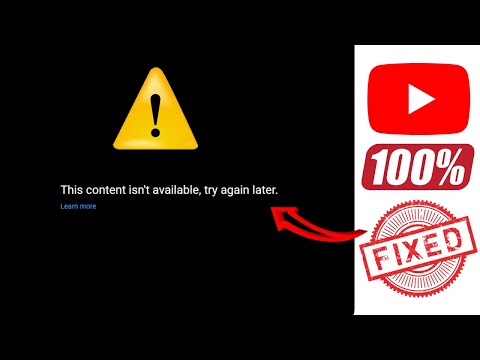 This content isn't available, try again later. YouTube problem 100% fixed | youtube not playing fix