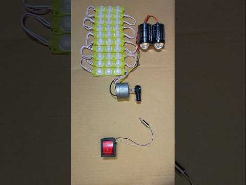 Powering Two Bike Fog Light & 10 LED Light With Mini Gear Box Coreless Motor #dcmotor #tech #shorts