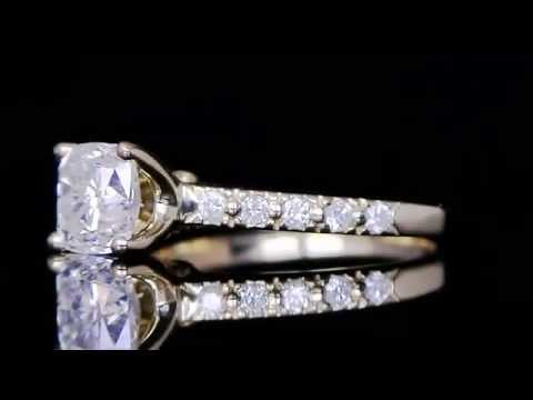 1.55 CTW SI1-SI2 J CUSHION DIAMOND SOLITAIRE ENGAGEMENT NOVO RING 14K WHITE GOLD