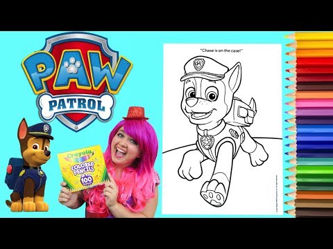 Coloring Chase PAW Patrol GIANT Coloring Book Page Crayola Colored Pencil | KiMMi THE CLOWN Video