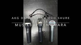 Video thumbnail for AKG D7/D5/C519M and Shure Beta 58 by Musikbutiken i Vara