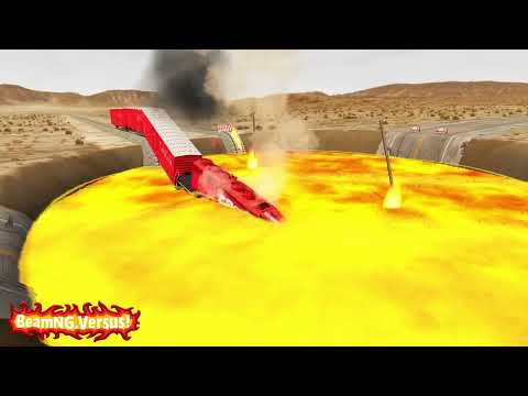 Trains vs Giant Lava Crater | BeamNG Drive Car Crashes